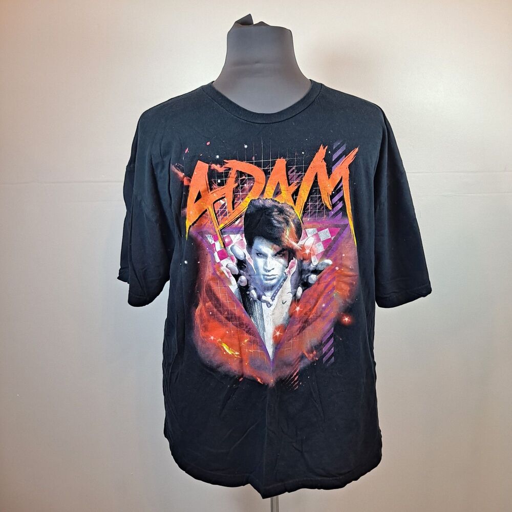 Adam Lambert Concert T-Shirt Black Graphic 2010 Glam Nation Tour - Size 2X